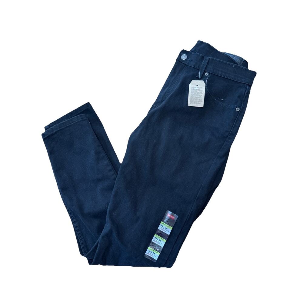 Levi's 512 Slim Taper Jeans Men's 33x34 Black Wash Stretch Flex Denim Pants NWT